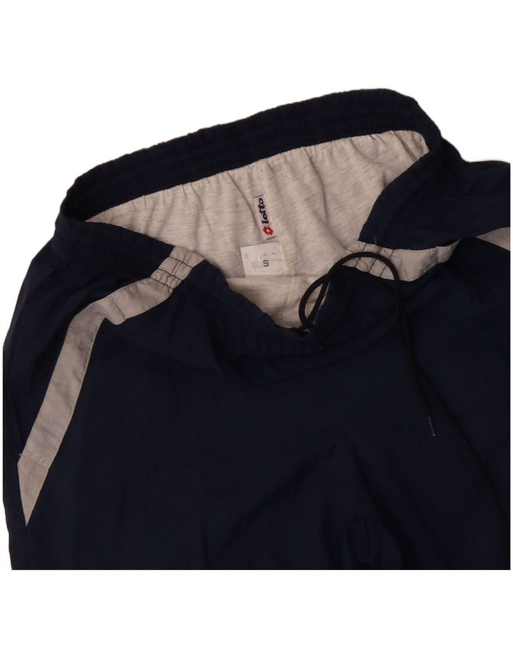 Calça de treino masculina LOTTO pequena azul marinho em poliéster colorblock