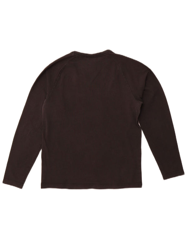 Nike Mens Top Manga Longa UK 36/38 Pequeno Algodão Preto