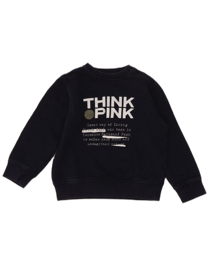 Suéter Think Pink Boys Graphic Regular Fit 4-5 Anos Azul Marinho