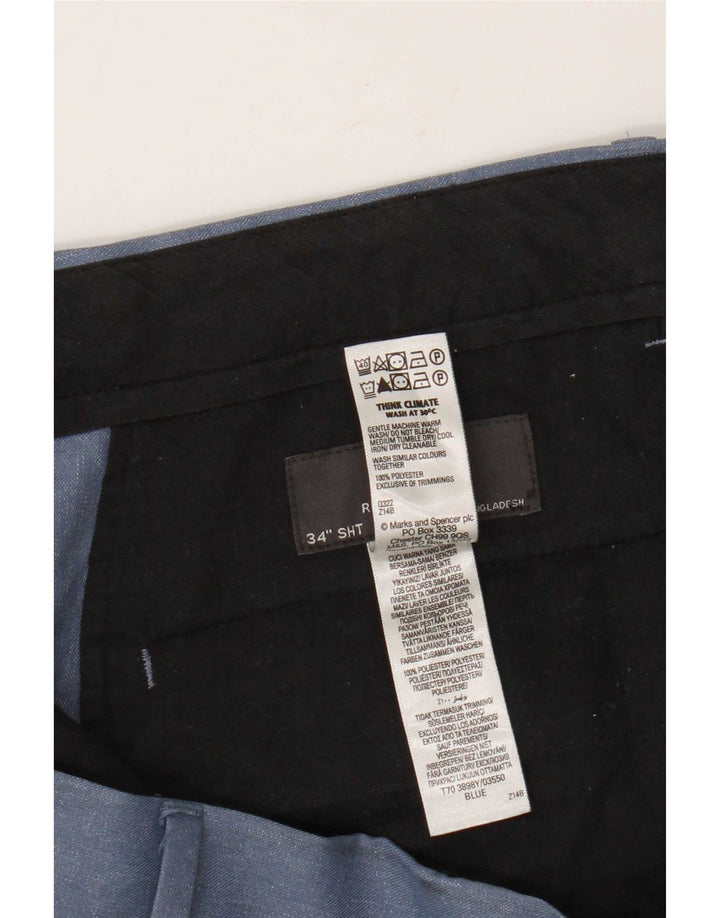 Calça Chino Masculina Marks & Spencer Regular Fit W34 L29 Azul Poliéster