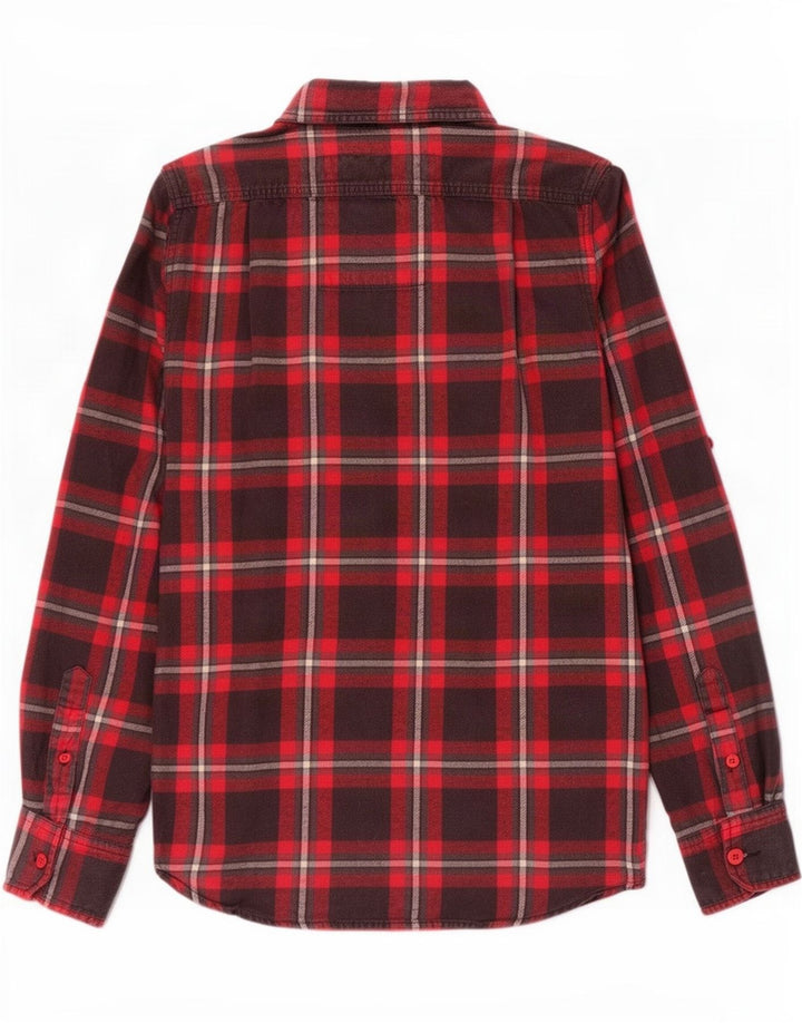 Camisa masculina de flanela Superdry grande algodão xadrez vermelho