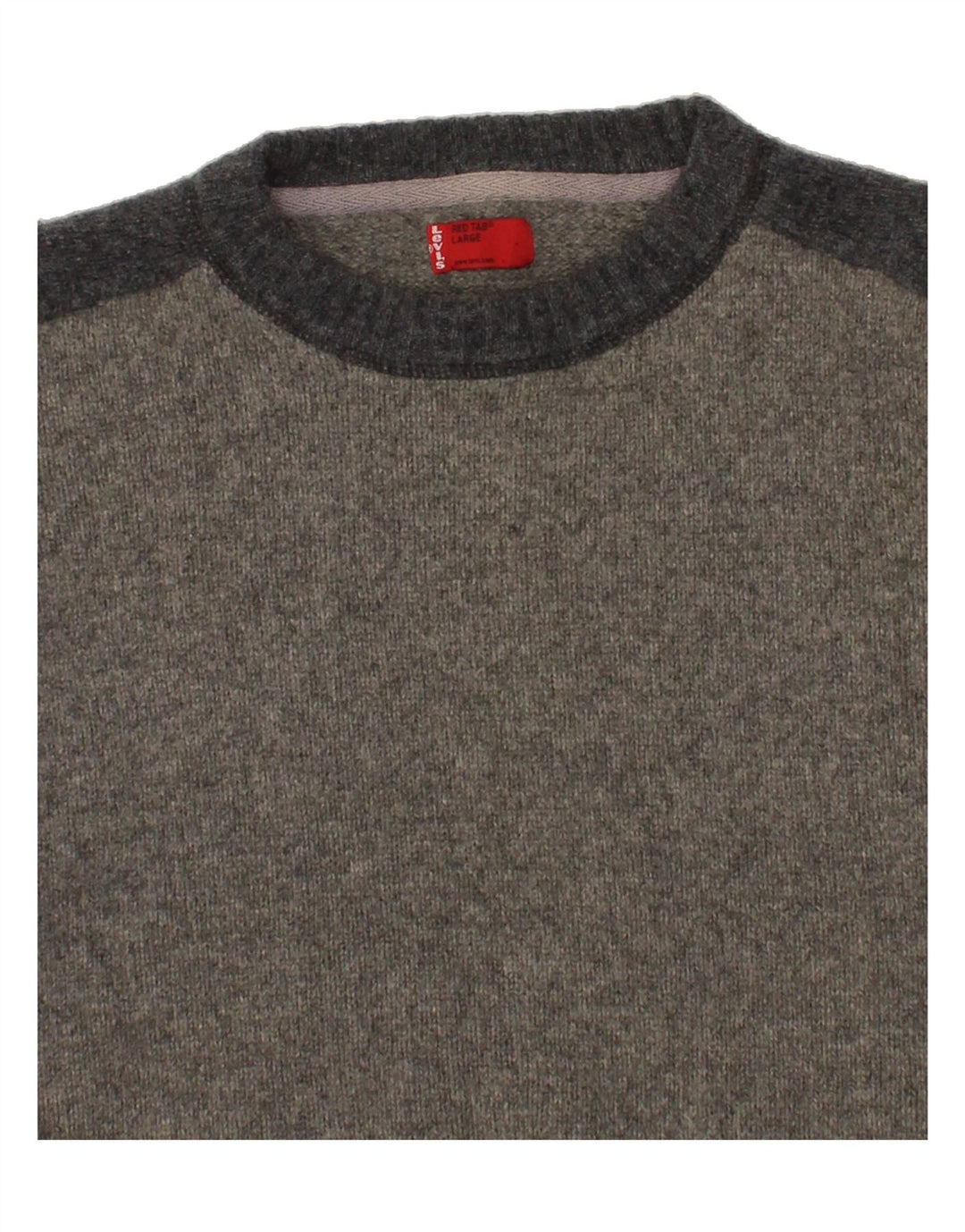 Suéter masculino LEVI'S com gola redonda e grande bloco de lã de cordeiro cinza