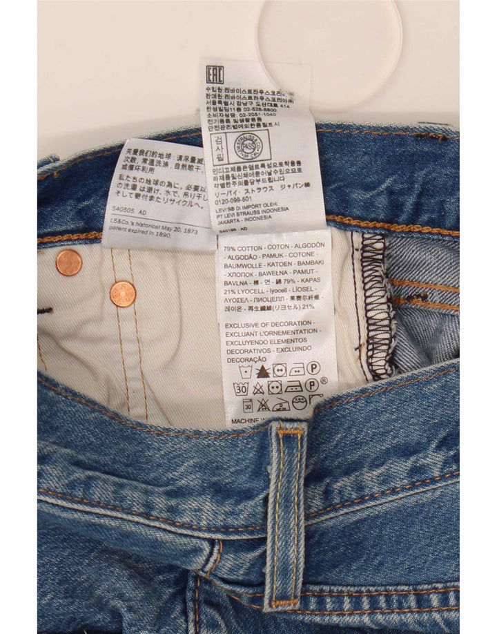 Calça jeans feminina Levi's 501 Straight W26 L30 azul algodão