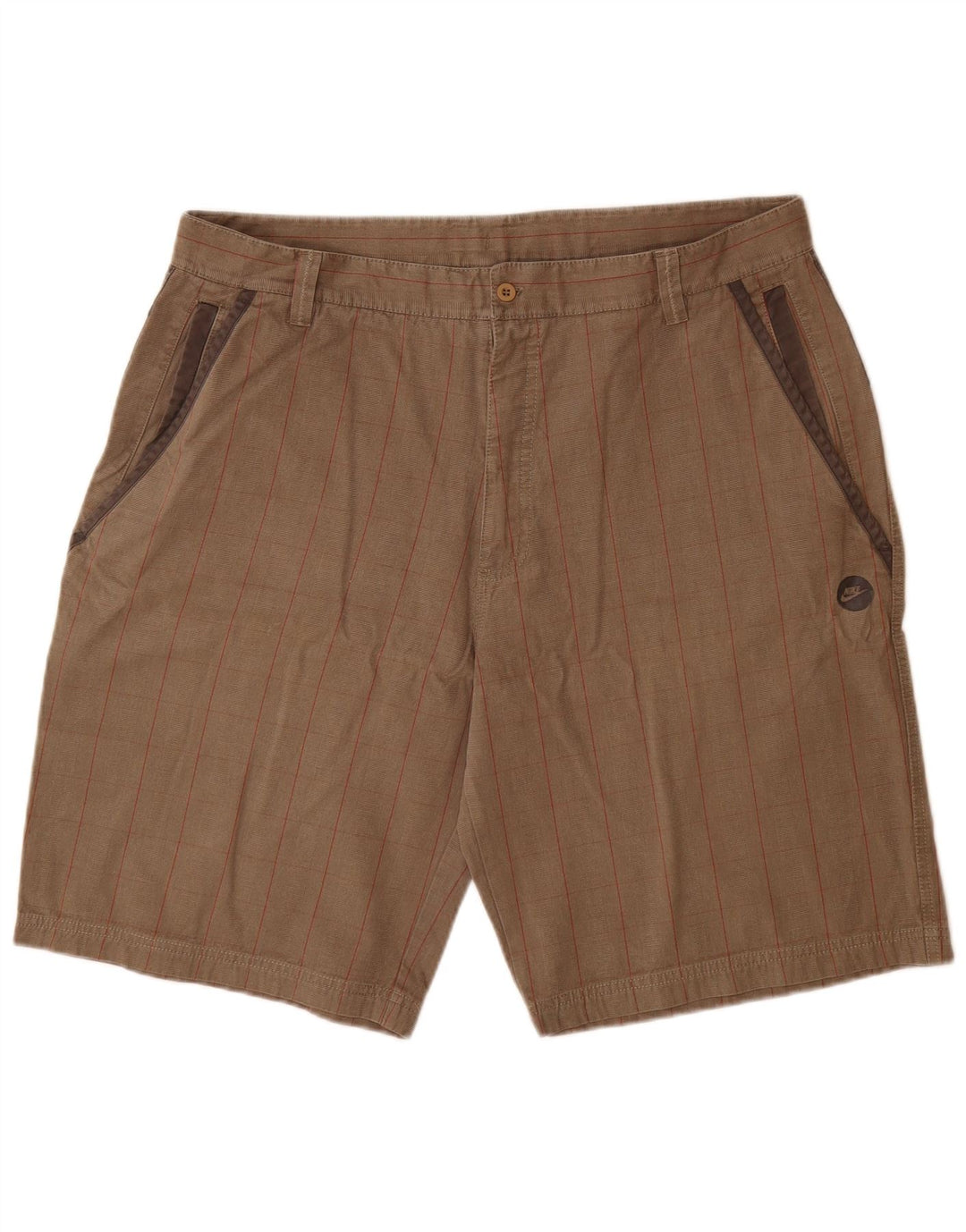 Shorts cargo masculino Nike XL W38 cinza xadrez algodão