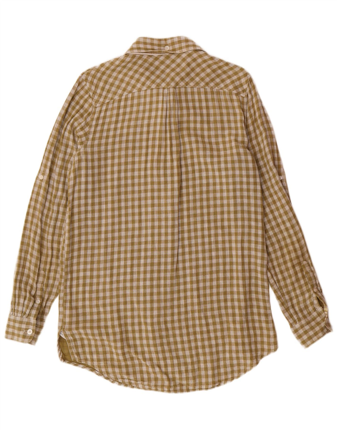 Camisa longa feminina TOMMY HILFIGER US 8 algodão guingão verde médio