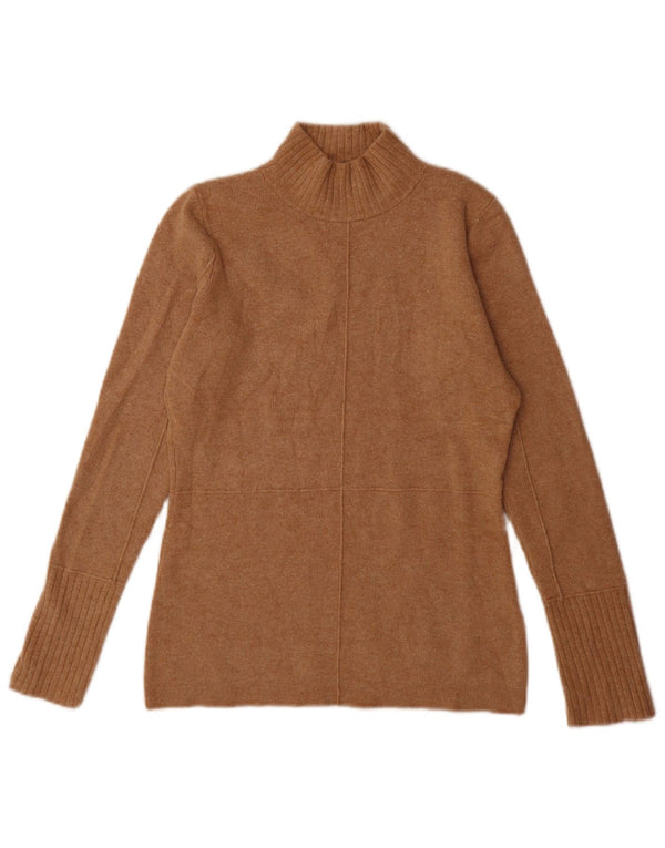 Suéter feminino Marks & Spencer com gola tartaruga Reino Unido 6 XS marrom poliamida