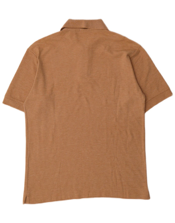 Camisa polo masculina FILA IT 46 pequena algodão manchado marrom