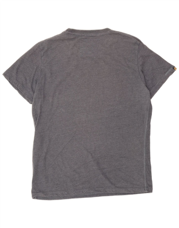 Camiseta gráfica masculina Superdry Top cinza médio algodão