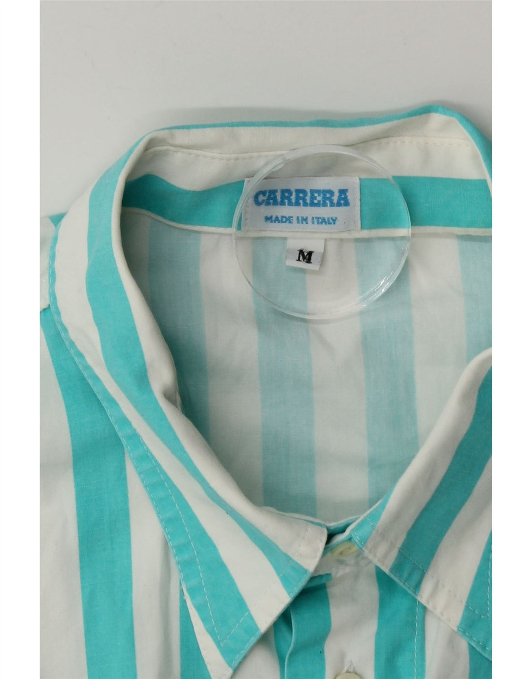 Camisa masculina Carrera manga curta listrada azul médio