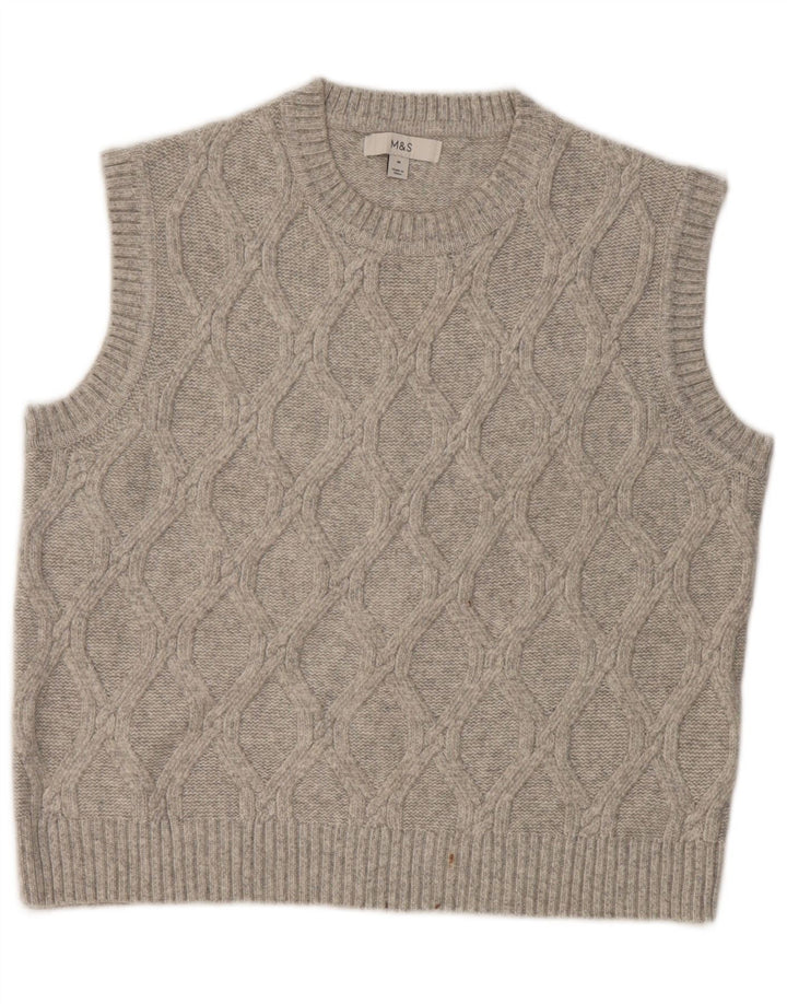 Regata feminina Marks & Spencer com colete UK 14 poliéster cinza médio