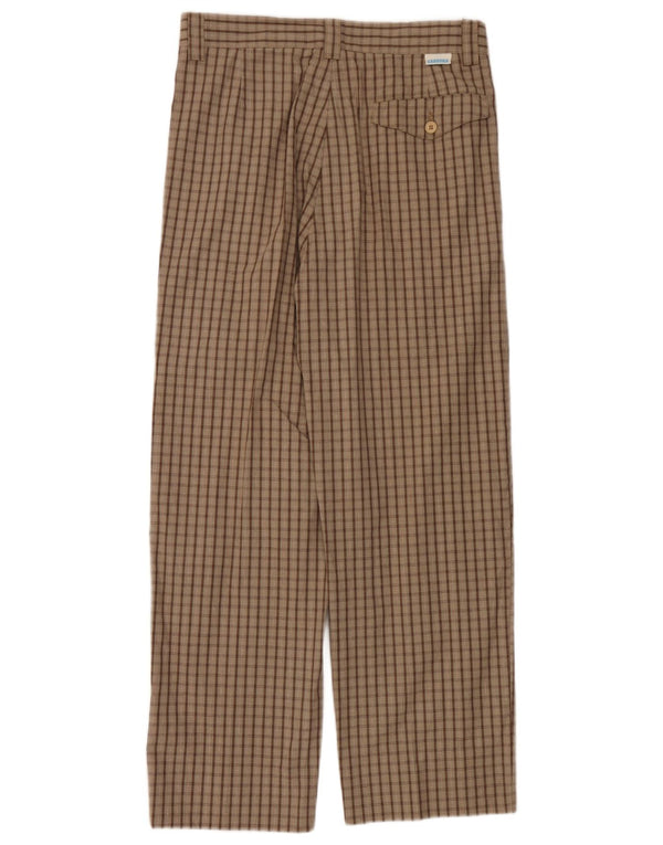 Calça Chino Masculina Carrera IT 46 Pequena W30 L28 Algodão Xadrez Marrom