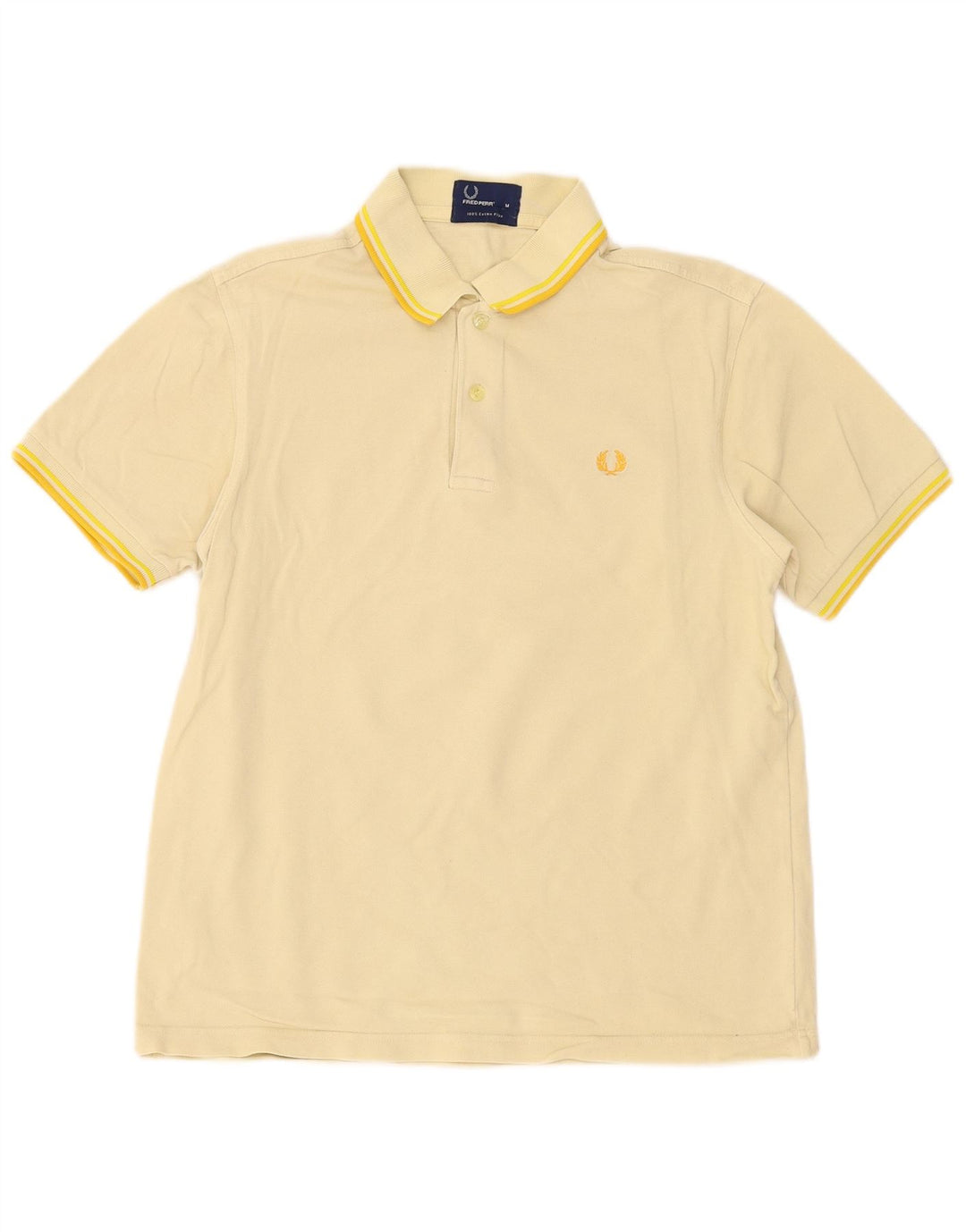Camisa polo masculina Fred Perry algodão amarelo médio