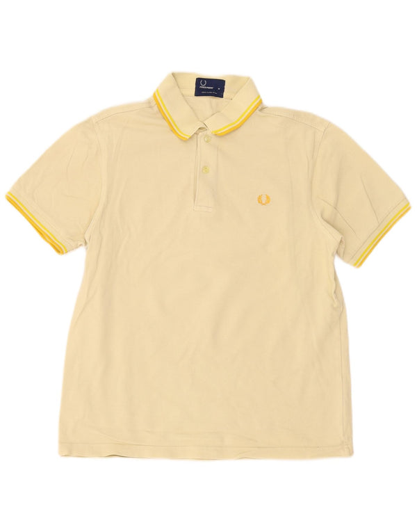 Camisa polo masculina Fred Perry algodão amarelo médio