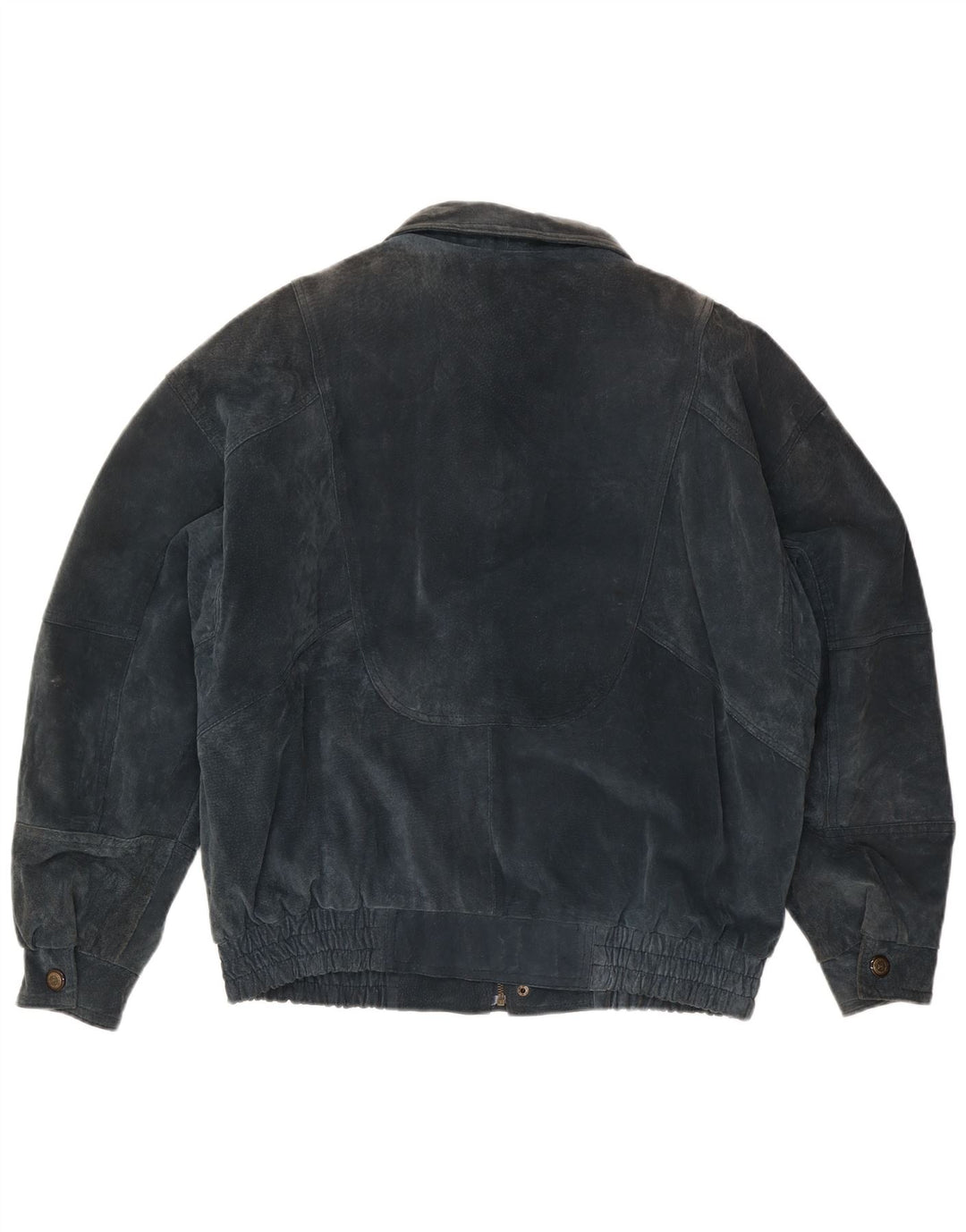 Jaqueta masculina de camurça C&A UK 40 grande couro azul marinho