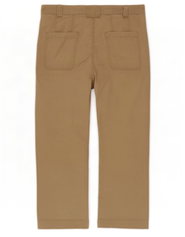Calça capri feminina Marks & Spencer UK 14 grande W34 L20 algodão bege