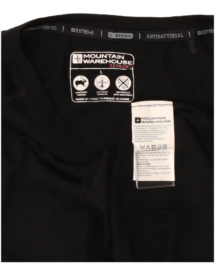 Camiseta masculina Mountain Warehouse grande lã preta