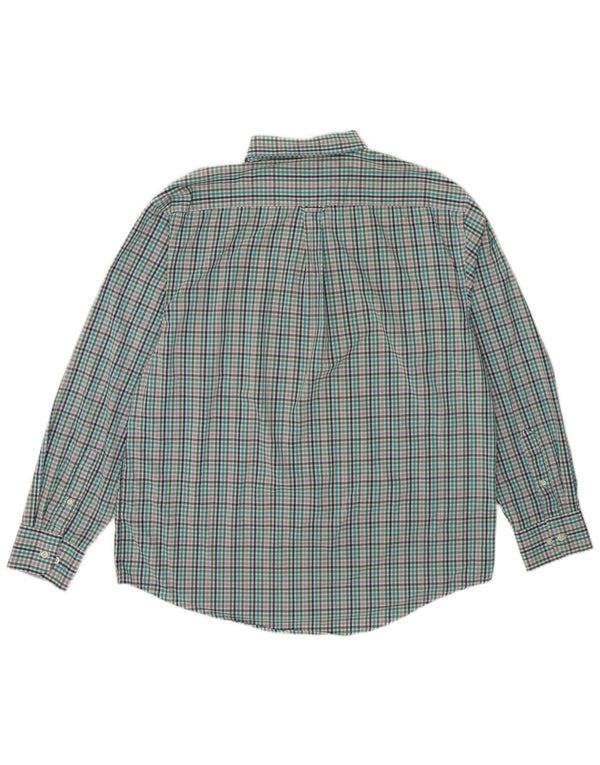 Camisa masculina Izod grande algodão guingão multicolorido
