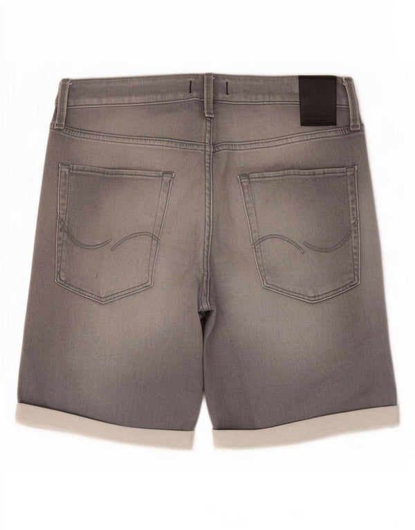 Shorts jeans masculino Jack & Jones médio W34 algodão cinza