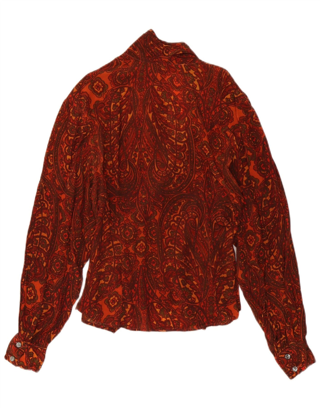Blusa feminina vintage IT 44 médio Borgonha Paisley