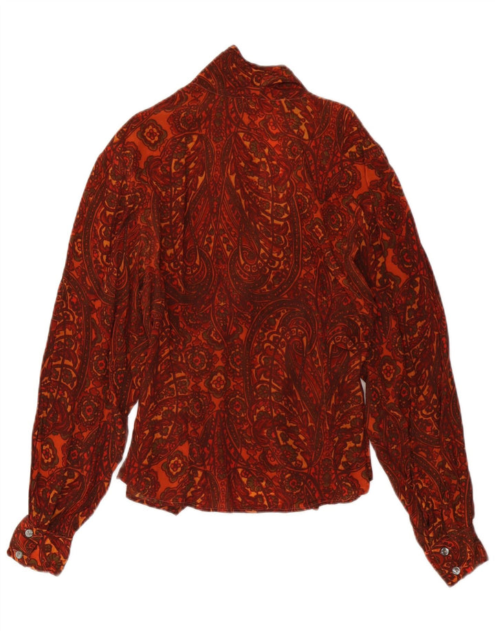 Blusa feminina vintage IT 44 médio Borgonha Paisley