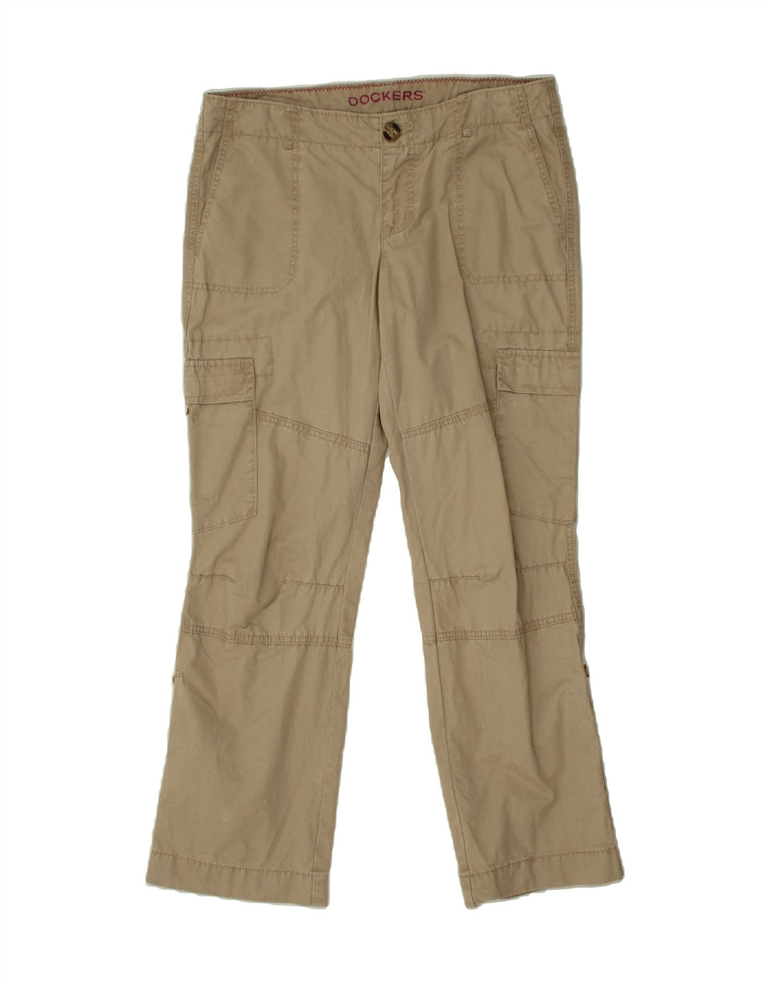 DOCKERS Womens Straight Cargo Trousers US 10 Large W34 L29 Beige Cotton Vintage Dockers and Second-Hand Dockers from Messina Hembry 