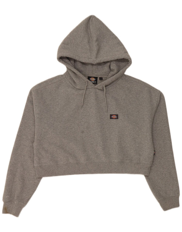 Suéter feminino com capuz Dickies UK 16 grande algodão manchado cinza