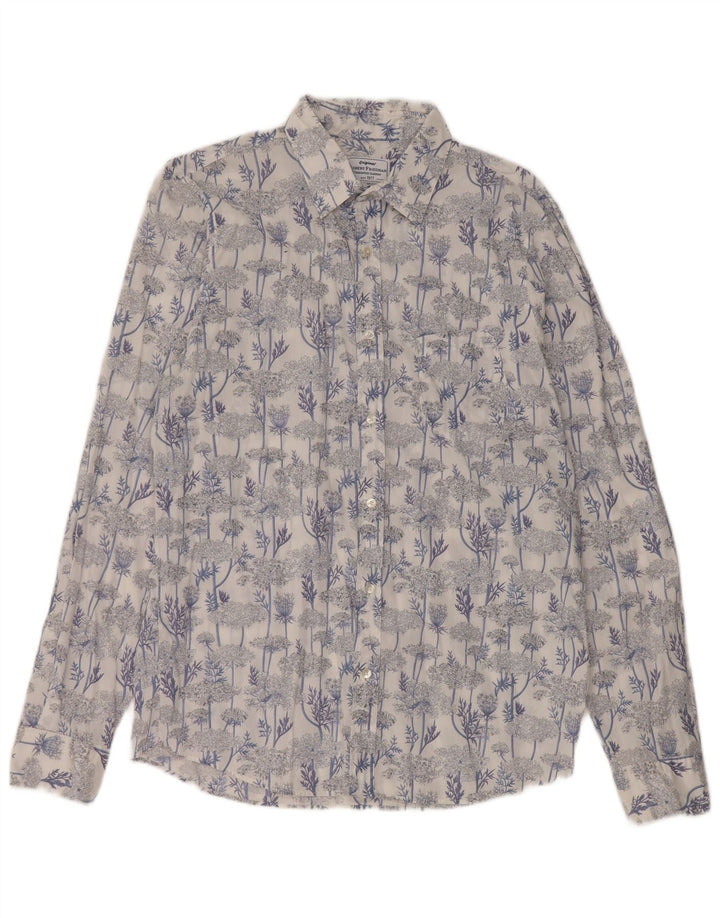 Camisa masculina Robert Friedman grande algodão floral azul