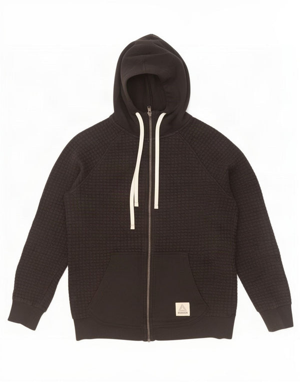 Suéter Reebok feminino com capuz e zíper UK 12/14 médio algodão preto