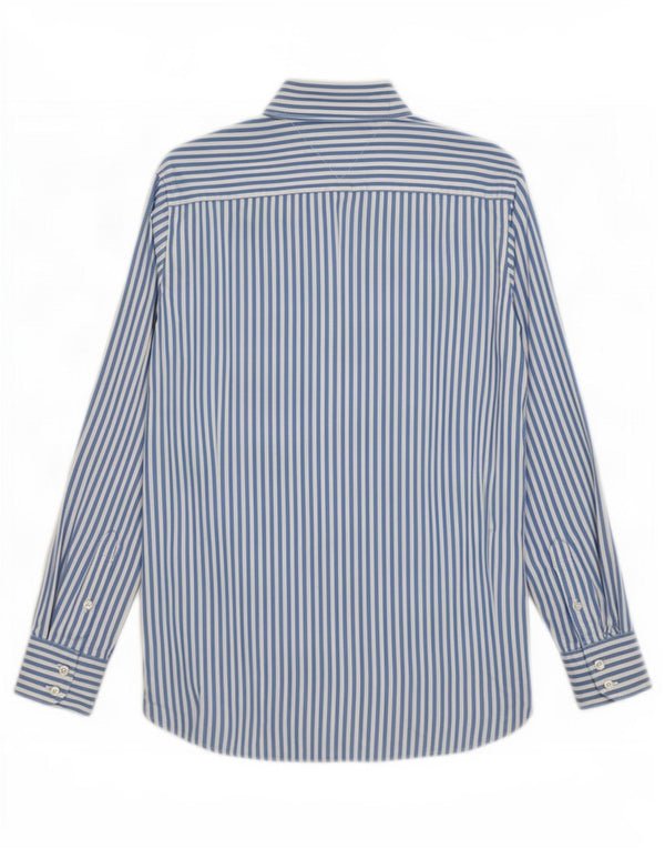 Camisa masculina Tommy Hilfiger de algodão listrado azul médio