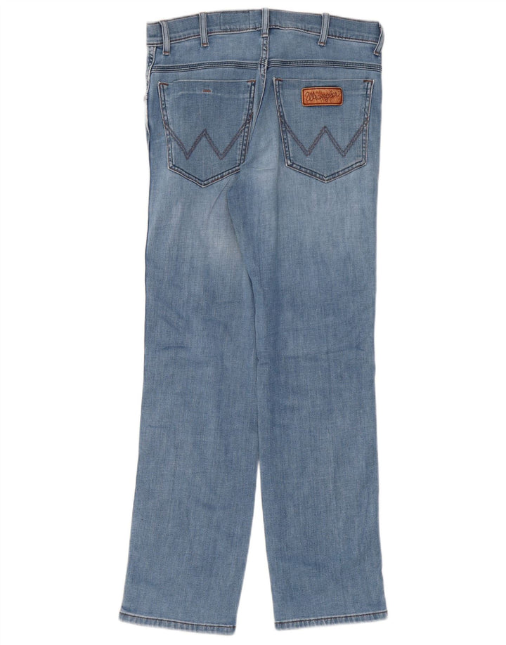 WRANGLER Masculino Texas Straight Jeans W32 L30 Azul Algodão