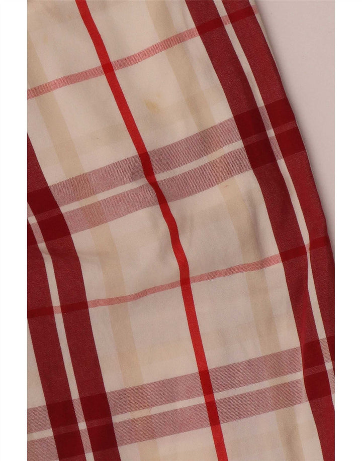 Murphy & Nye Mens Chino Shorts W34 Grande Algodão Xadrez Vermelho