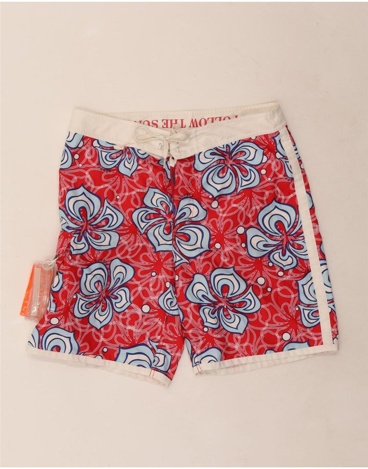 Shorts de natação masculino Sundek médio vermelho floral