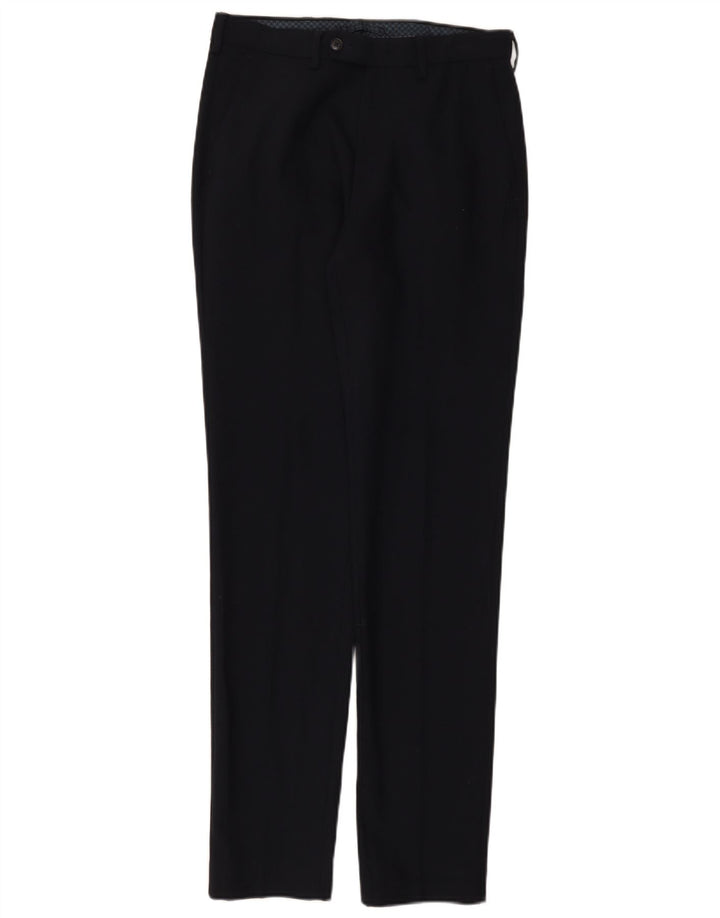 Calça masculina Marks & Spencer Slim Suit W30 L33 Lã Azul Marinho