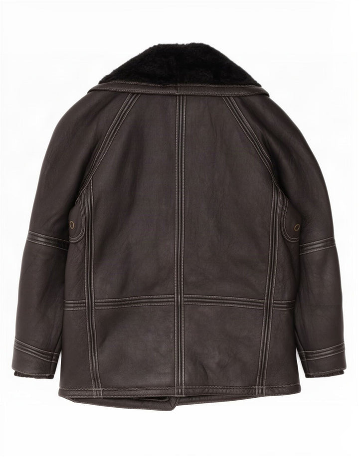 Jaqueta masculina vintage Shearling UK 42 XL preta