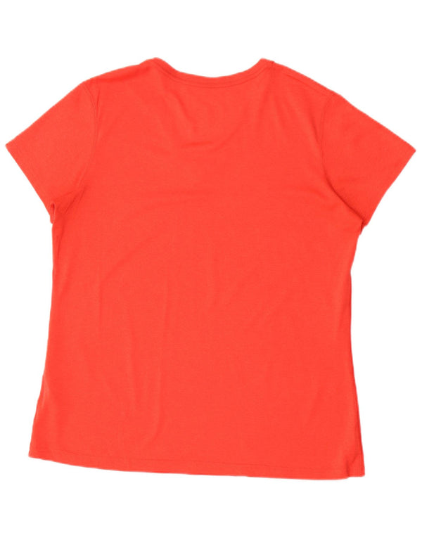 Nike Womens Dri Fit Regular Fit T-Shirt Top UK 18 XL Orange Polyester