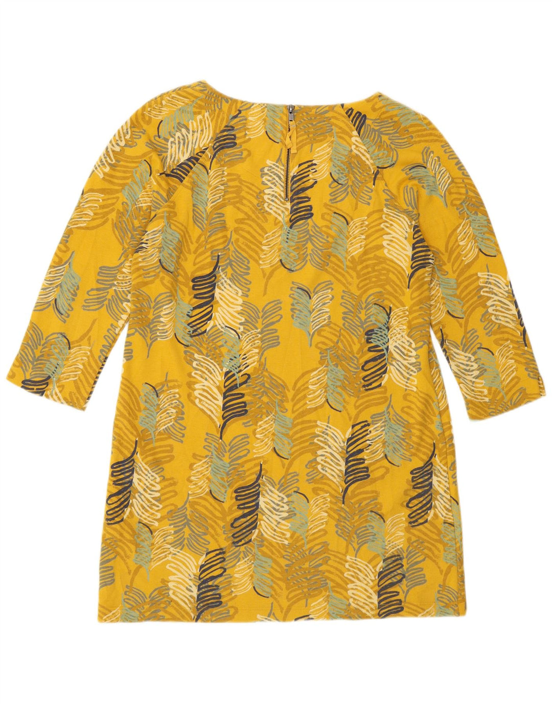 Vestido feminino White Stuff manga 3/4 Reino Unido 14 médio amarelo floral