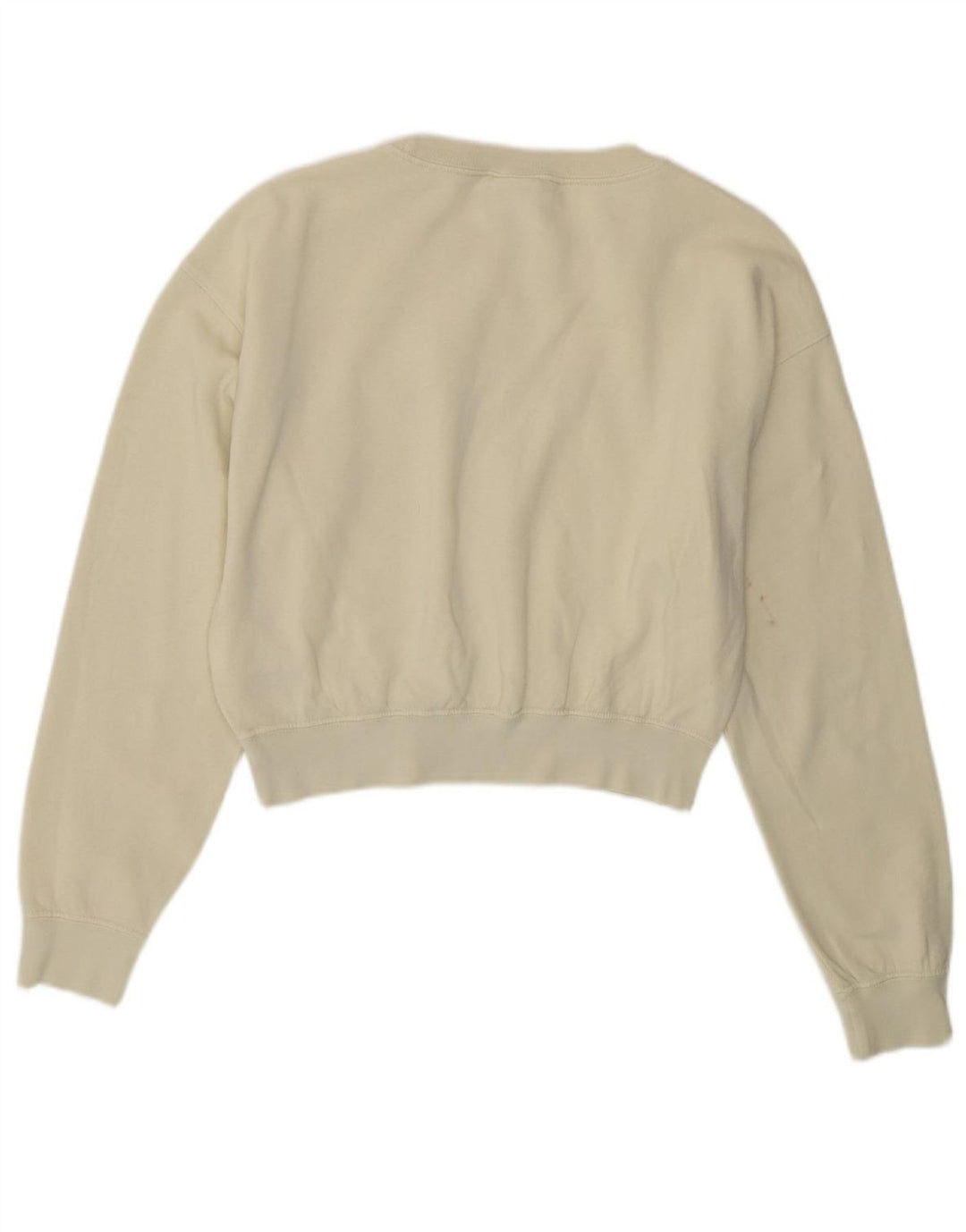 NIKE Womens Crop Oversized Sweatshirt Jumper UK 6 XS Bege Algodão