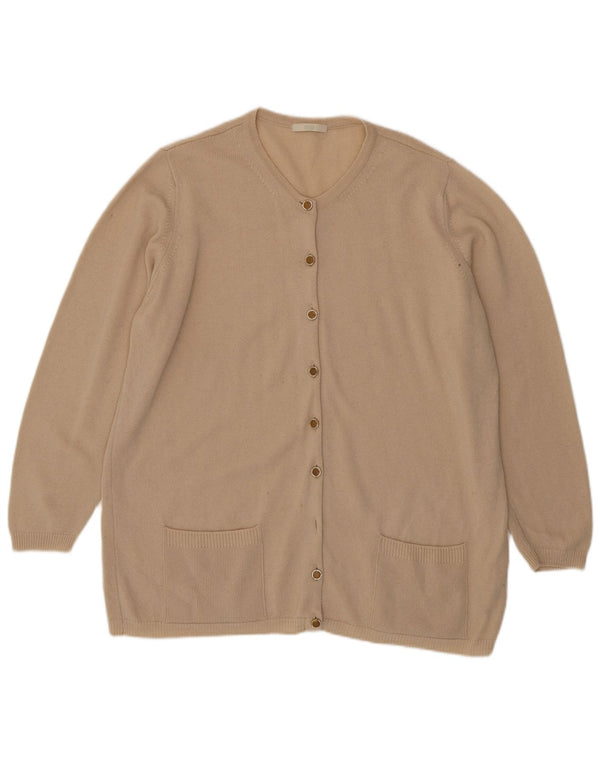 Suéter cardigã feminino Marks & Spencer Reino Unido 20 2XL lã de cordeiro bege