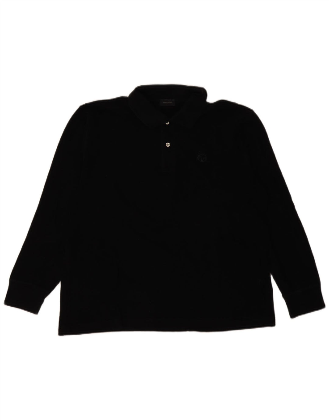 Camisa polo masculina de manga comprida Sergio Tacchini IT 50 algodão preto médio