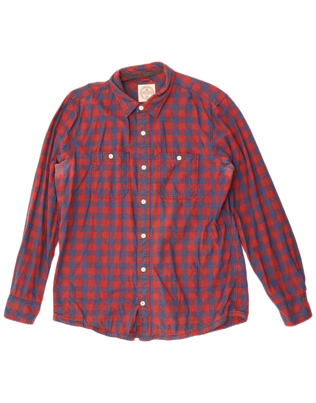 Camisa masculina Fat Face grande algodão xadrez vermelho