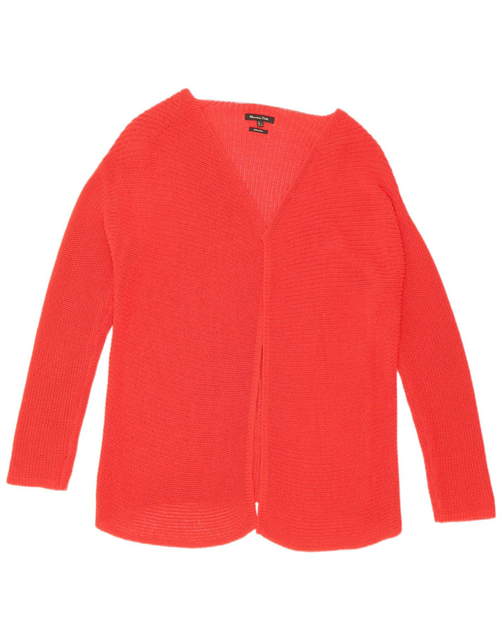 Suéter cardigan aberto feminino Massimo Dutti Reino Unido 14 grande vermelho