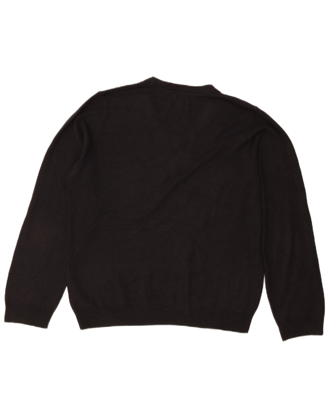 Suéter masculino Marks & Spencer com ajuste regular e decote em V, grande acrílico preto