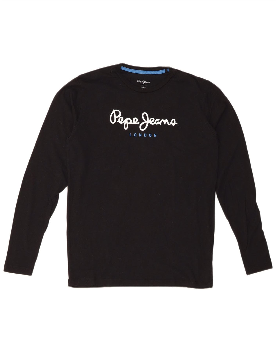 PEPE JEANS Top gráfico masculino manga comprida pequeno preto