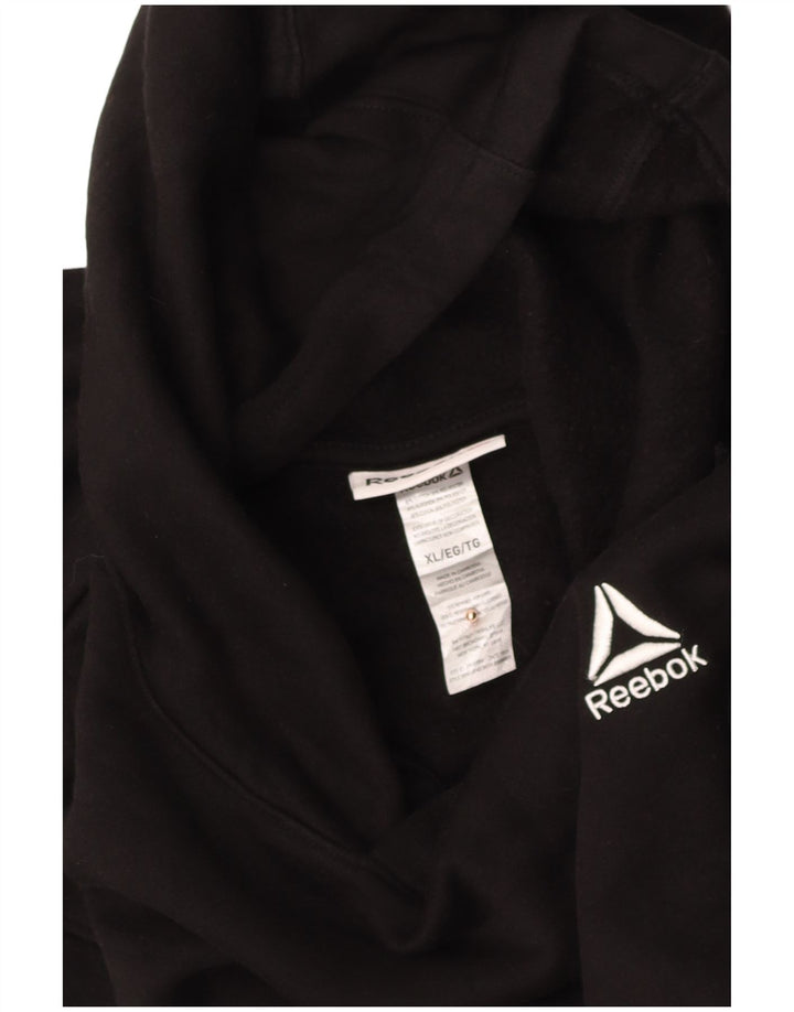REEBOK Mens Hoodie Jumper XL Algodão Preto