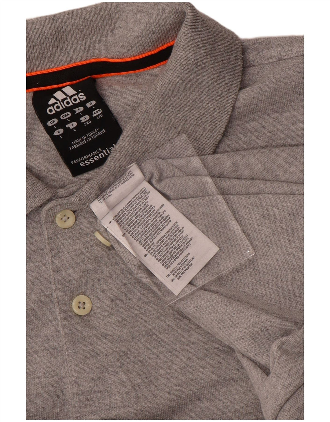Camisa polo masculina Adidas Climalite grande algodão cinza