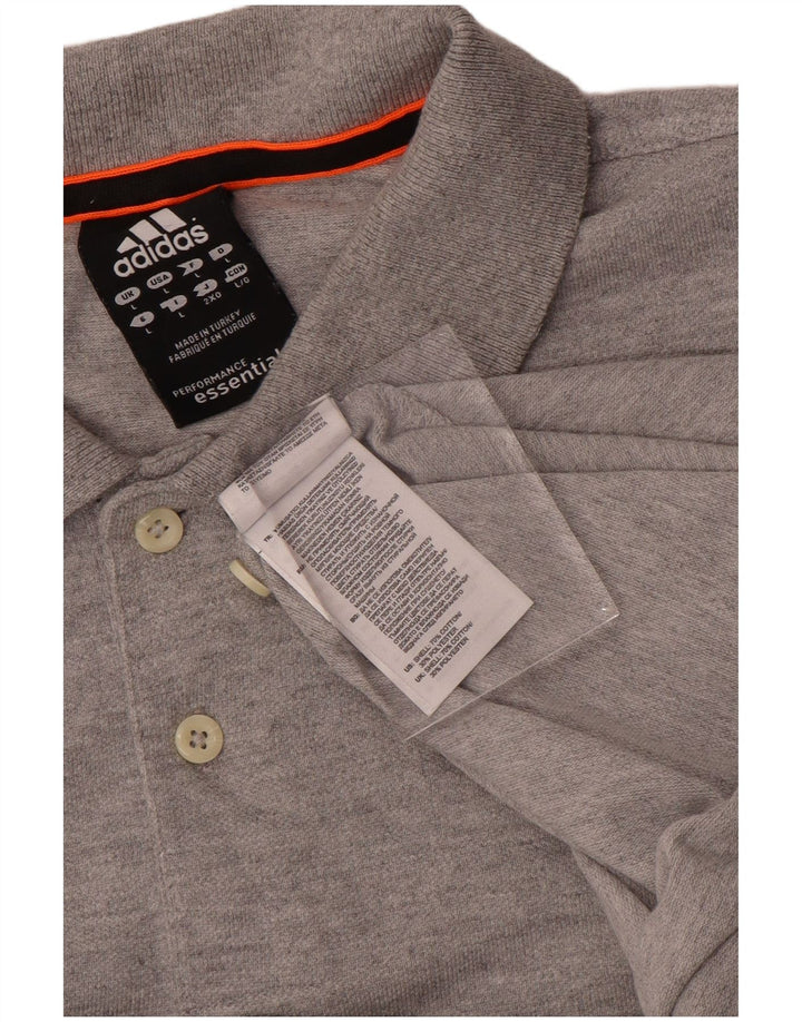 Camisa polo masculina Adidas Climalite grande algodão cinza