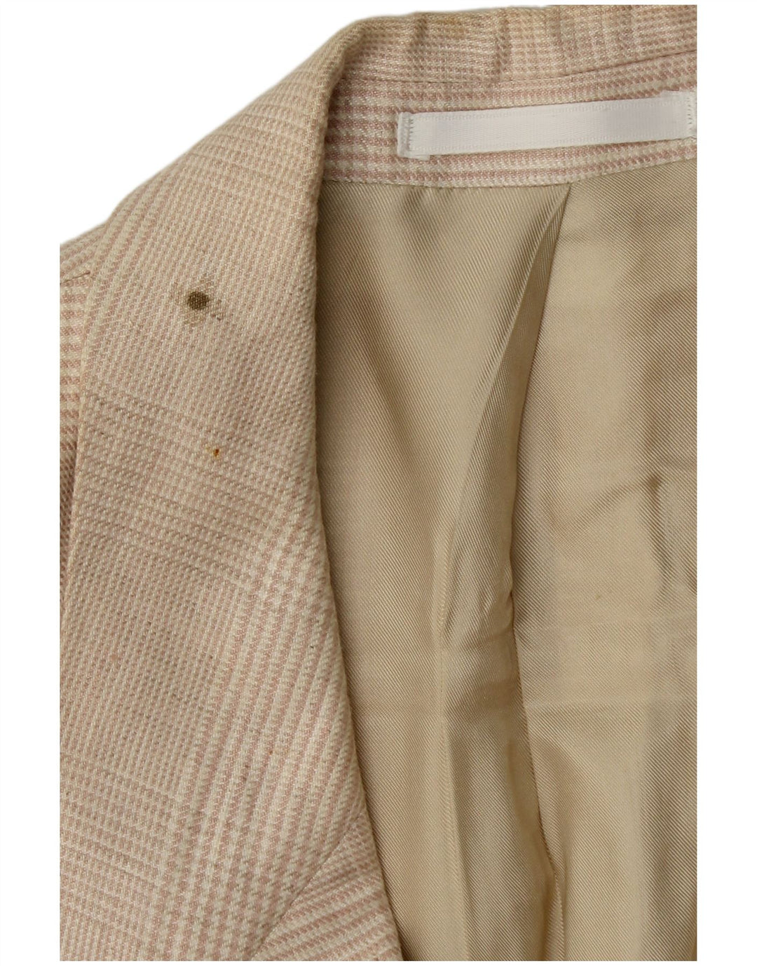 Jaqueta blazer masculina de 2 botões HUGO BOSS UE 56 3XL linho xadrez bege