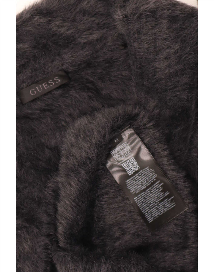Suéter feminino Guess com gola redonda UK 10 poliamida cinza pequena