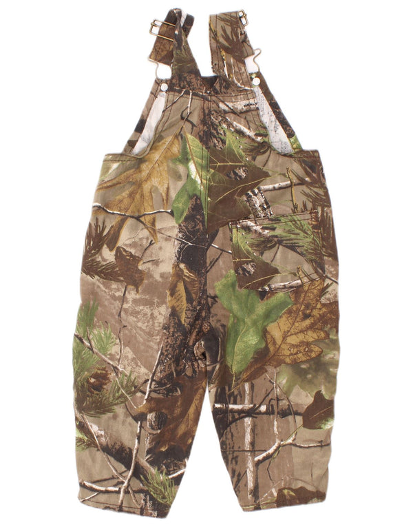Calça jardineira vintage para meninos 9-12 meses W22 L8 marrom
