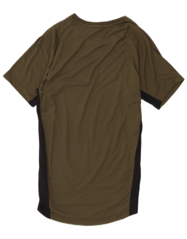 Puma Camiseta Masculina Top Pequeno Cáqui Colorblock Poliéster
